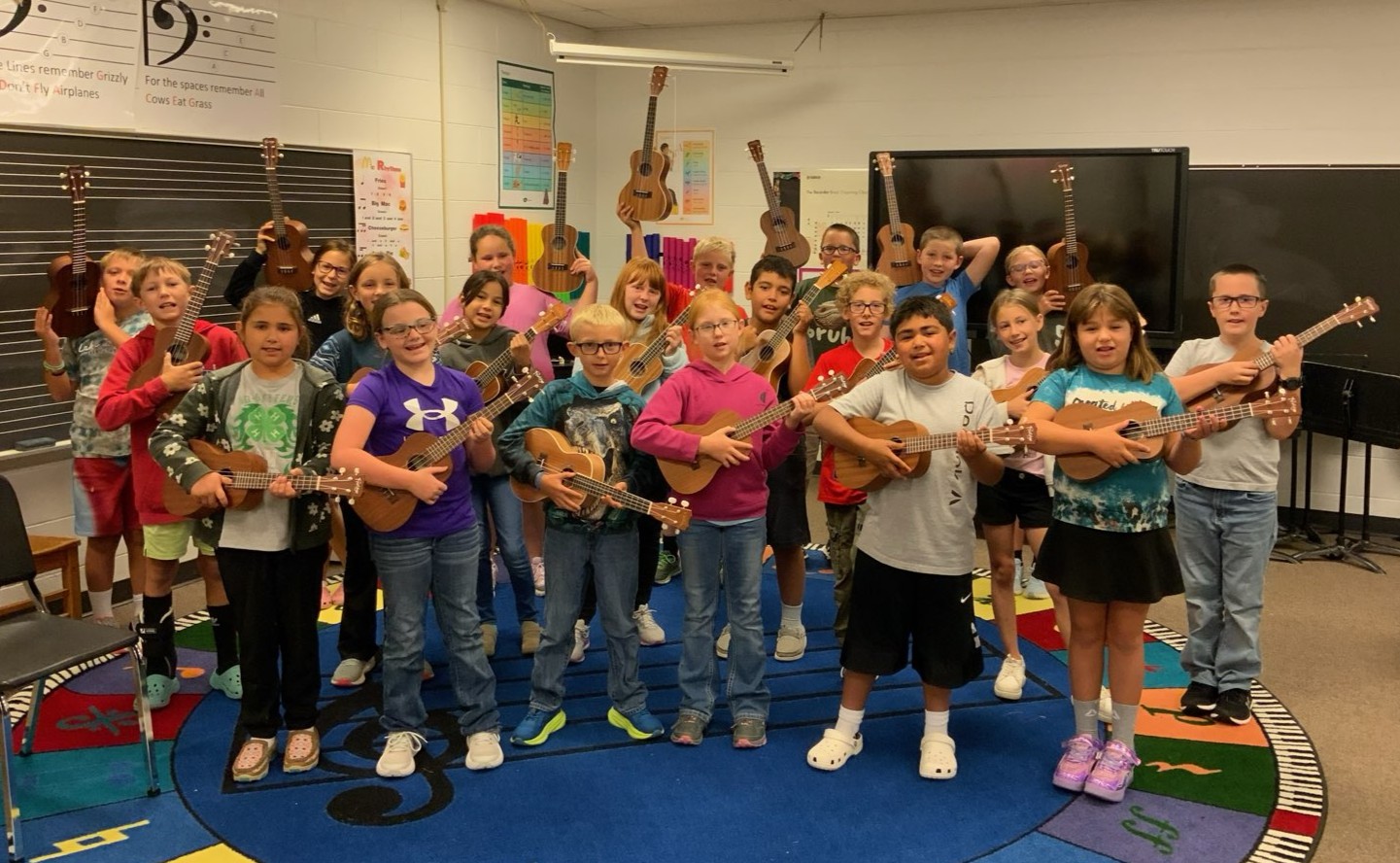 Fourth Grade with their Ukuleles